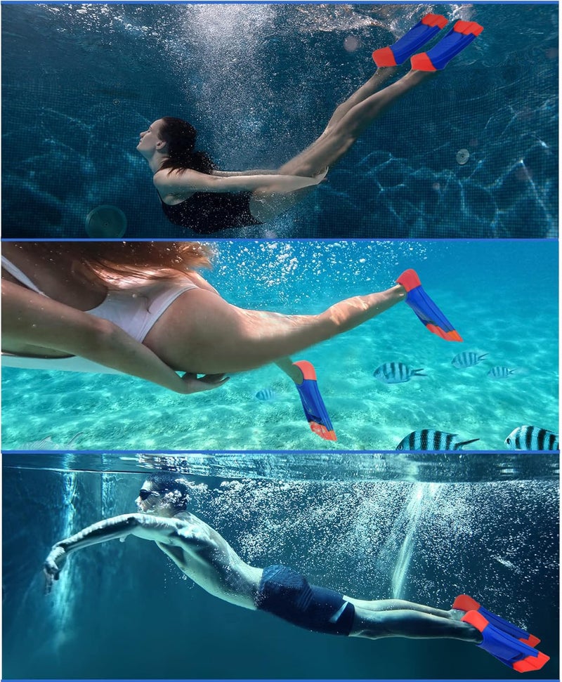 Prsca Kids Swim Fins,Short Youth Lap Swimming Flippers,Soft Silicone Training Fins for Children Girls Boys Beginners - Image 4
