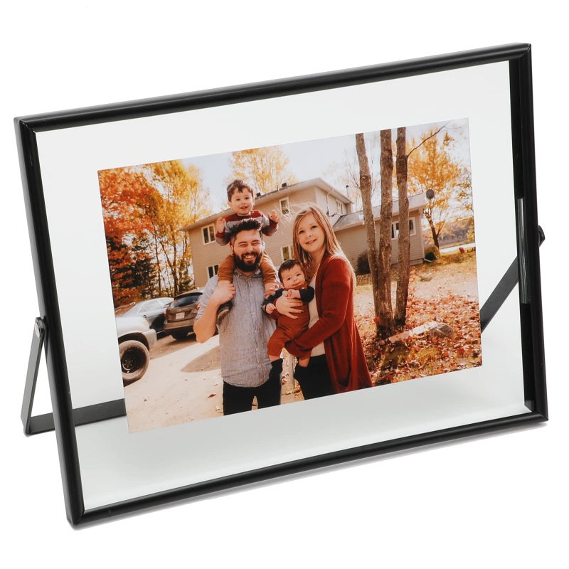أهاجو Ahago Black Floating Frame (6 "" x8 "" أفقي) لأحجام الصور 5x7 4x6 3x5 إطارات صور الطاولة على الطاولة هدية راقية لمهرجان الزفاف أو المكتب د؟ - Image 1