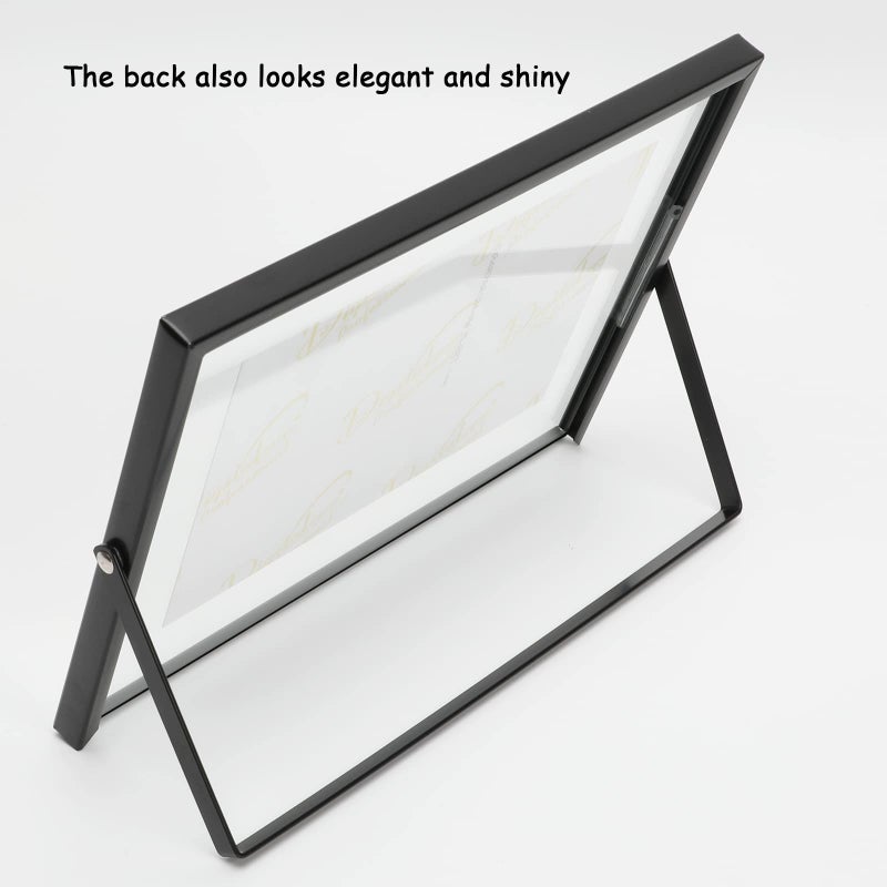 أهاجو Ahago Black Floating Frame (6 "" x8 "" أفقي) لأحجام الصور 5x7 4x6 3x5 إطارات صور الطاولة على الطاولة هدية راقية لمهرجان الزفاف أو المكتب د؟ - Image 4