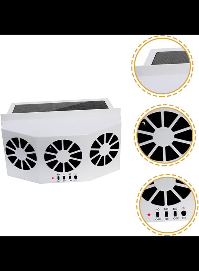 Generic Solar Fan Cooler Solar Car Ventilation Fan Air Conditioner for Window Fan Car Window Fans Car Fan Car Air Freshener Fan Auto Fan Cooling Fan White Abs Air Outlet  - Image 1