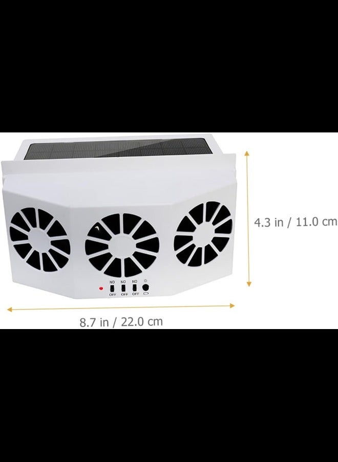 Generic Solar Fan Cooler Solar Car Ventilation Fan Air Conditioner for Window Fan Car Window Fans Car Fan Car Air Freshener Fan Auto Fan Cooling Fan White Abs Air Outlet  - Image 2