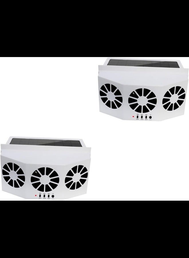 Generic Solar Fan Cooler Solar Car Ventilation Fan Air Conditioner for Window Fan Car Window Fans Car Fan Car Air Freshener Fan Auto Fan Cooling Fan White Abs Air Outlet  - Image 4