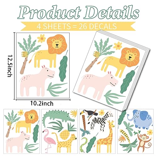 AOWDIAO Animals Wall Decals, Cute Safari Wall Stickers for Baby Kids, Jungle Theme Decor for Nursery, Classroom, Playroom, Bedroom - Image 4
