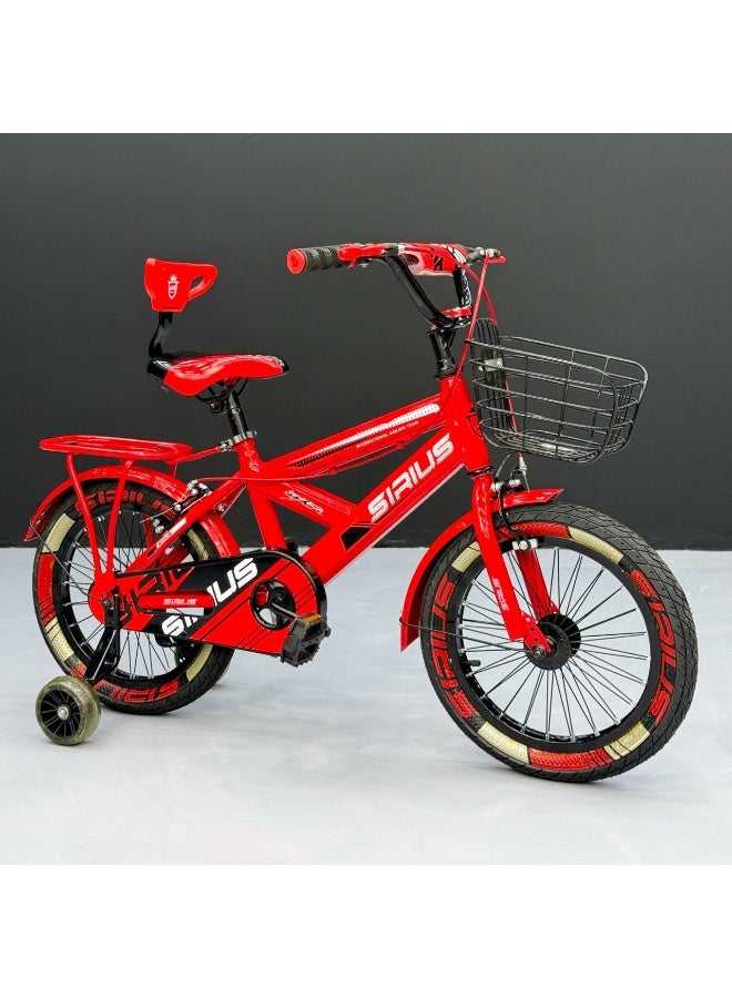 SIRUS Kids 16 Inch Bicycle – Front Basket, Rear Padded Seat, Chain Guard, Light-Up Training Wheels & Adjustable Quick-Release Seat – For Ages 4–7 Years - Image 3