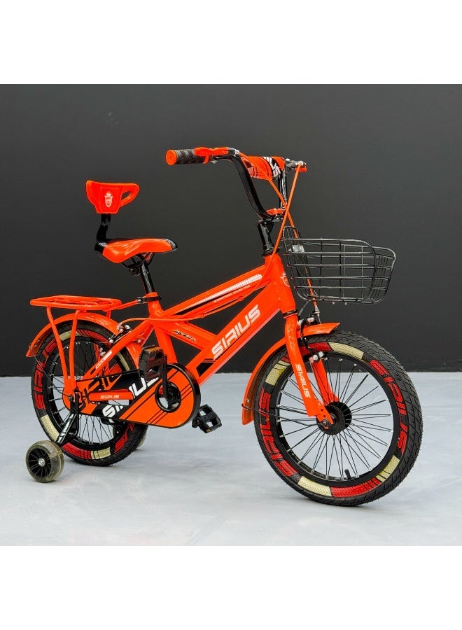 SIRUS Kids 16 Inch Bicycle – Front Basket, Rear Padded Seat, Chain Guard, Light-Up Training Wheels & Adjustable Quick-Release Seat – For Ages 4–7 Years - Image 4