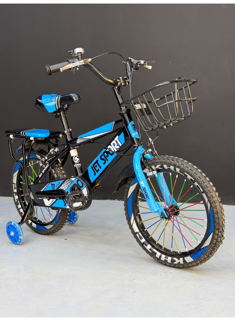 Kids Bicycle 16 Inch, Suitable for Ages 4–7 Years, High-Quality Durable Frame, Front Basket, Bell, Illuminated Training Wheels, Quick-Release Padded Seat, Front & Rear Fenders - Image 3