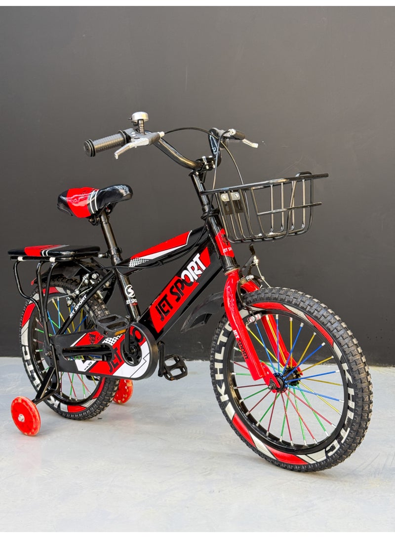 Kids Bicycle 16 Inch, Suitable for Ages 4–7 Years, High-Quality Durable Frame, Front Basket, Bell, Illuminated Training Wheels, Quick-Release Padded Seat, Front & Rear Fenders - Image 2