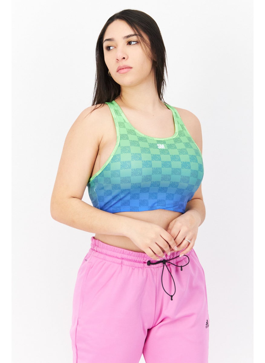 STEVE MADDEN - Women Sportswear Fit Padded Sports Bra, Lime Green - Image 1