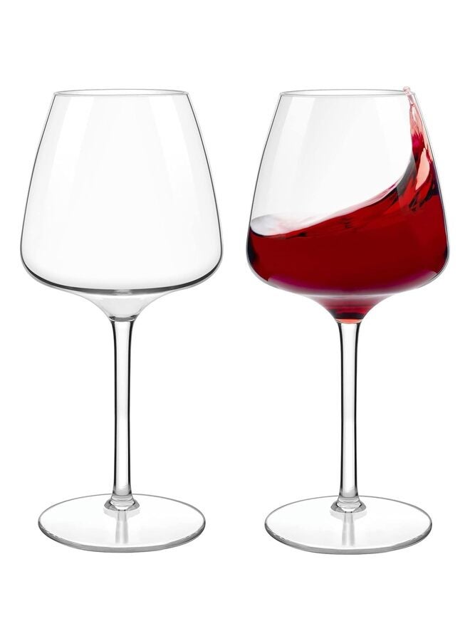قطعتان من كؤوس النبيذ الأحمر، كأس نبيذ بوردو من الكريستال الإيطالي المنفوخ يدويًا، 22 أونصة، من الزجاج المنفوخ عالي الجودة الخالي من الرصاص، عبوة هدايا للذكرى السنوية للزفاف أو هدايا عيد الميلاد - Image 1
