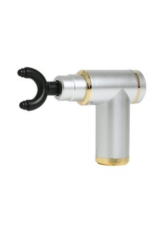 Mini Percussion Massager with 4 Attachments and Travel Case (Silver + Gold)