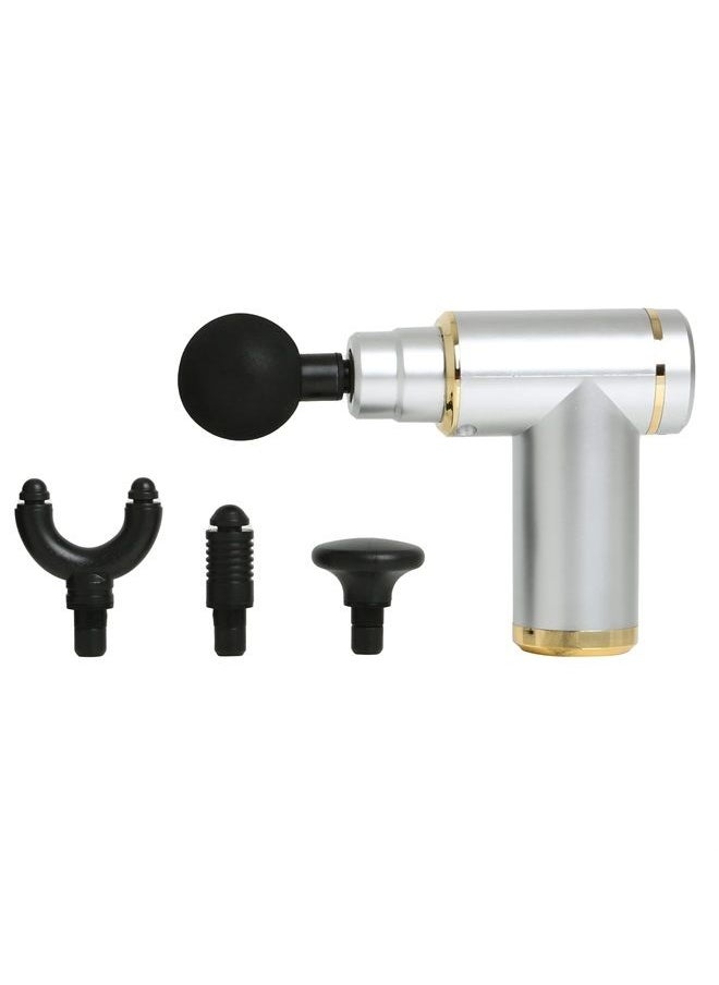 BluZen - Mini Percussion Massager with 4 Attachments and Travel Case (Silver + Gold) - Image 1