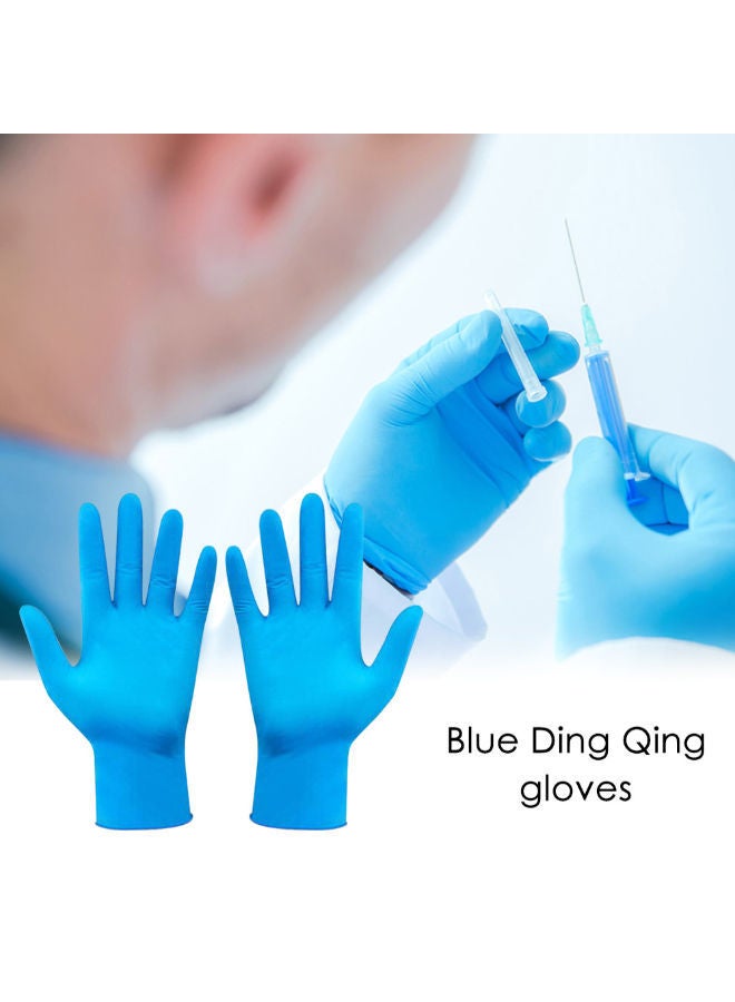 NIBEMINENT 50-Piece Portable Waterproof Nitrile Gloves Blue 22 x 9 0.2centimeter  - Image 2