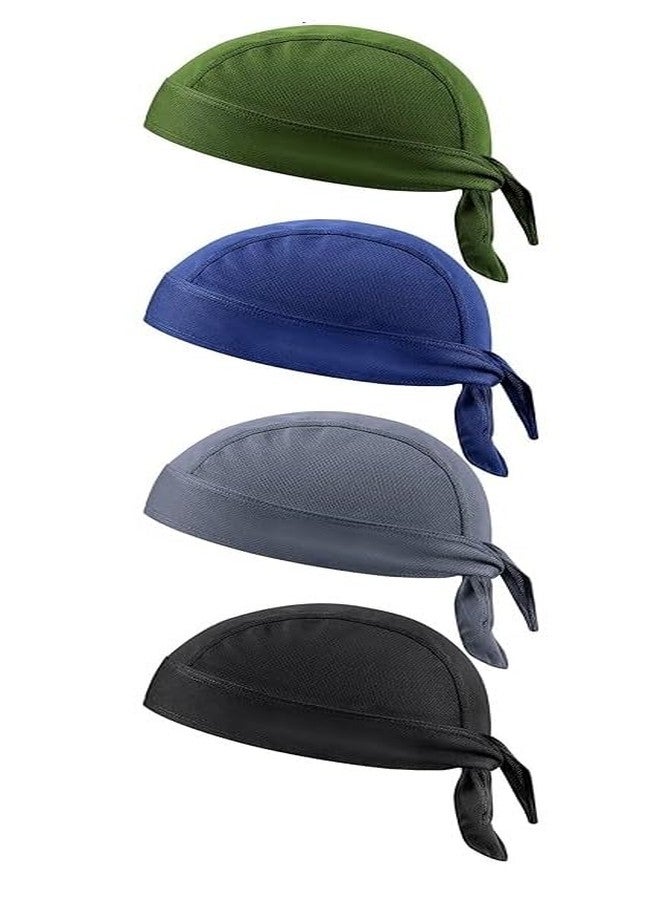 PAROPKAR Do Rags Sweat Wicking Helmet Liner Skull Cap Motorcycle Beanie Hat Head Wrap Bandana for Men Women Boys & Girls (Black Olive Dark Grey Navy Blue) - Image 1