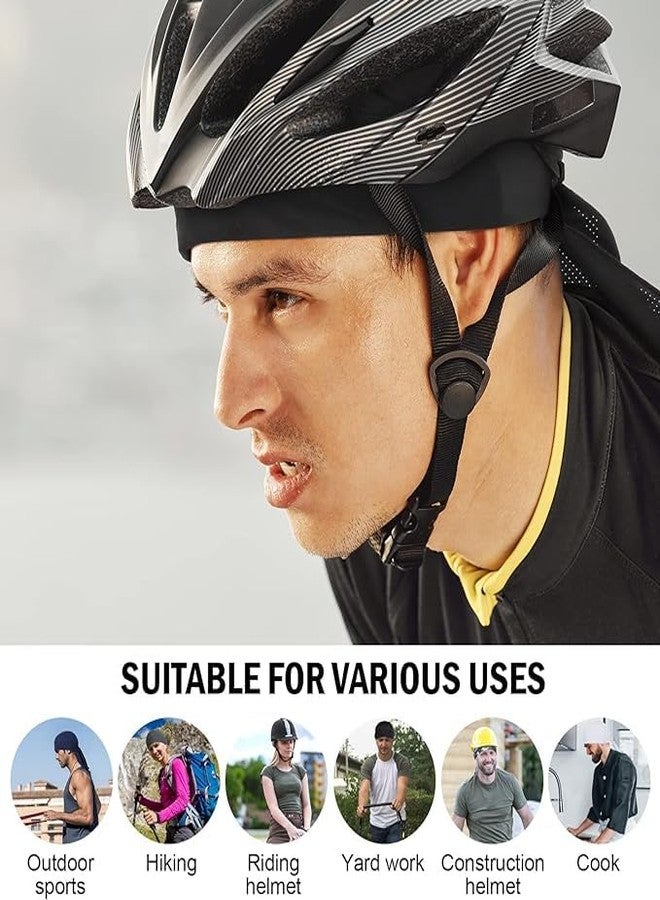 PAROPKAR Do Rags Sweat Wicking Helmet Liner Skull Cap Motorcycle Beanie Hat Head Wrap Bandana for Men Women Boys & Girls (Black Olive Dark Grey Navy Blue) - Image 5