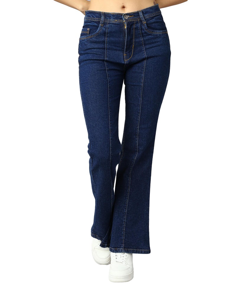 Nifty Women's Denim Wide Leg Jeans (Jean_1452_BSC_34_Blue_34) - Image 1