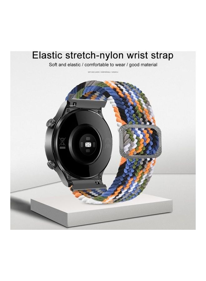 NIBEMINENT Adjustable Nylon Braided Elasticity Replacement Strap Watchband For Samsung Galaxy Watch 3 45mm Red/White  - Image 3