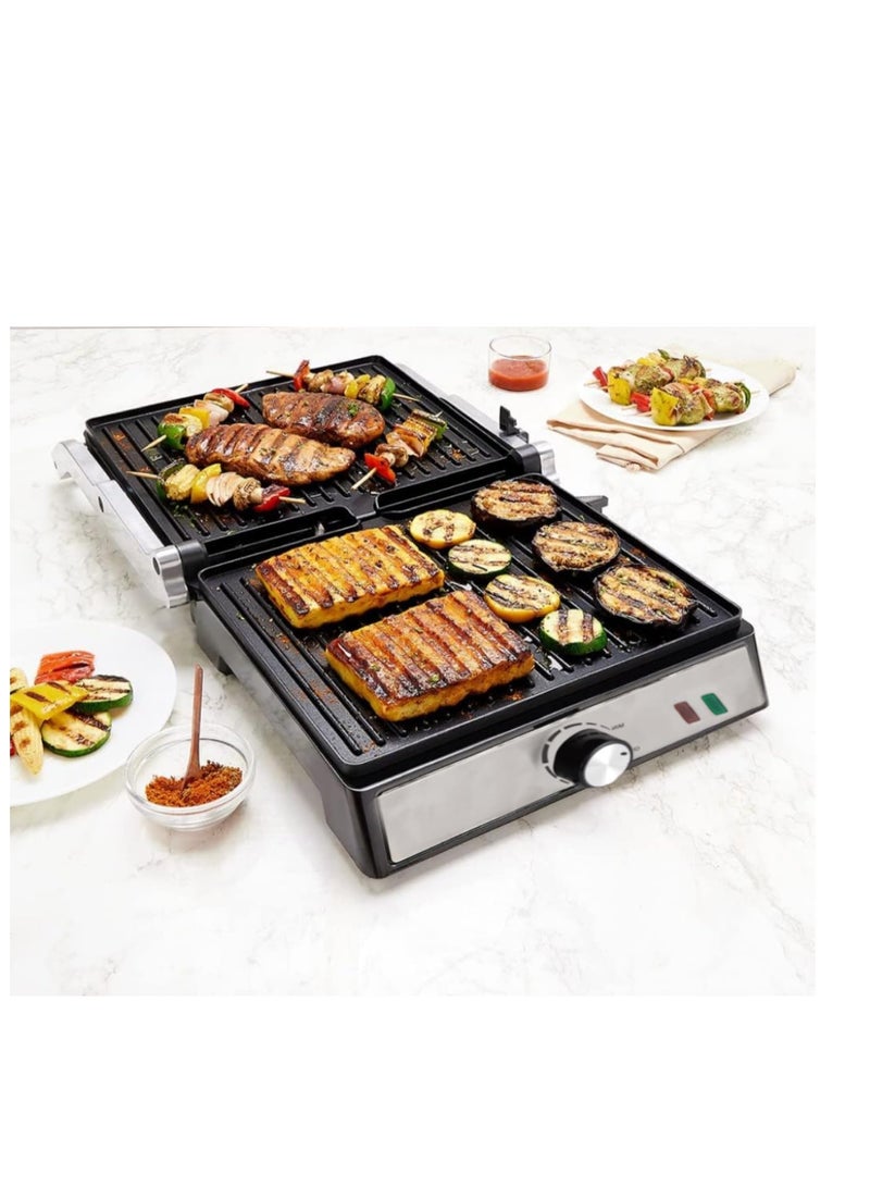 Haley صانعة الساندويتشات الكبيرة Wtrtr HALEY وشواية ومحمصة الخبز الكهربائية 2000 واط | شواء، حجم قياسي يناسب 4 شرائح خبز، ضمان لمدة عامين. HY8605 (2000 واط) - Image 4