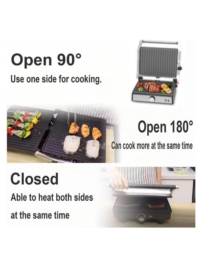 Haley صانعة الساندويتشات الكبيرة Wtrtr HALEY وشواية ومحمصة الخبز الكهربائية 2000 واط | شواء، حجم قياسي يناسب 4 شرائح خبز، ضمان لمدة عامين. HY8605 (2000 واط) - Image 3