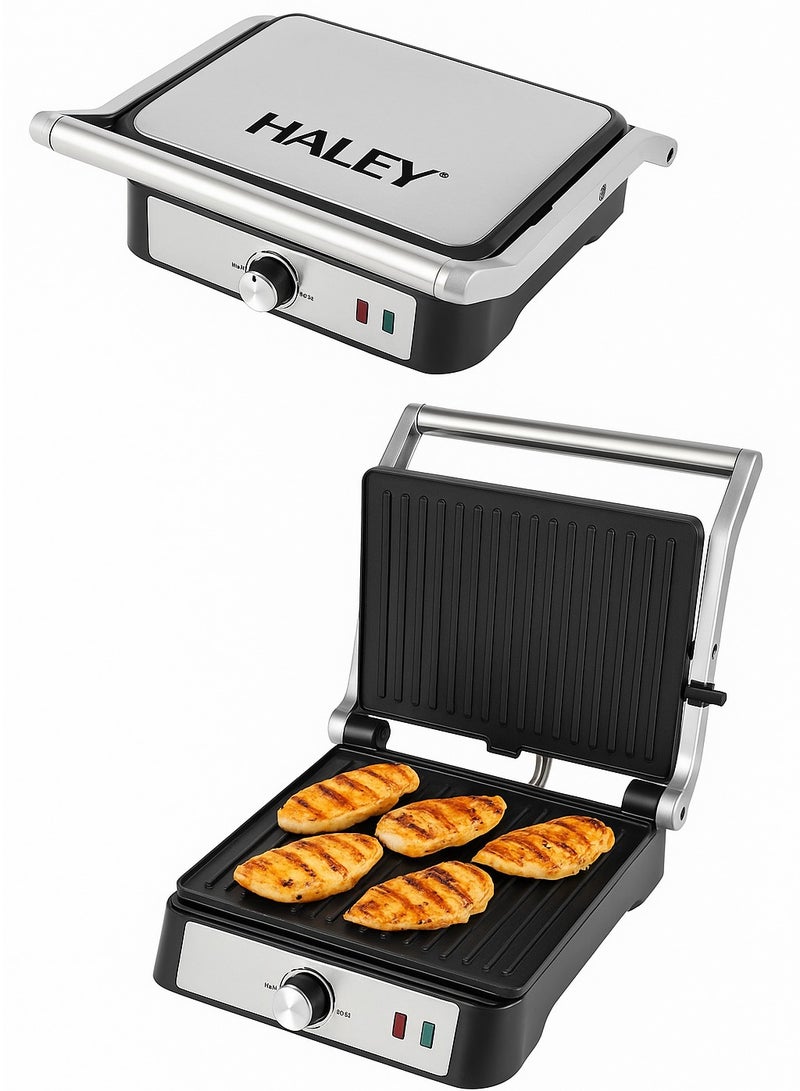 Haley صانعة الساندويتشات الكبيرة Wtrtr HALEY وشواية ومحمصة الخبز الكهربائية 2000 واط | شواء، حجم قياسي يناسب 4 شرائح خبز، ضمان لمدة عامين. HY8605 (2000 واط) - Image 1