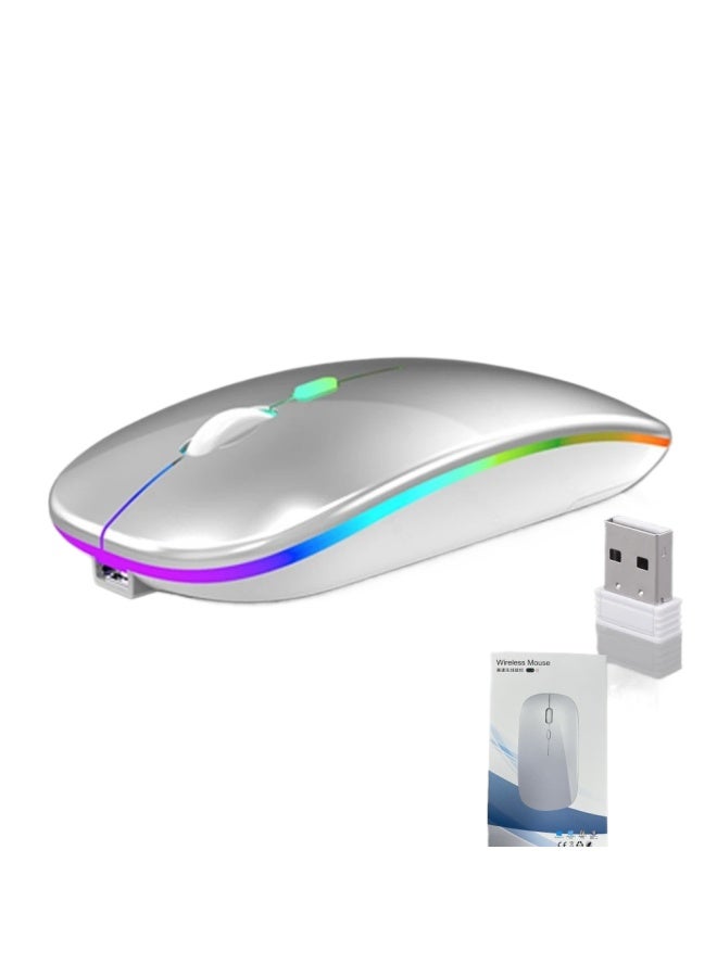 Neutral Wireless Dual-mode Bluetooth Mouse Silent Tablet Pc Mobile Phone Universal Charging Drop Shipping Dual-mode Silent - Image 1