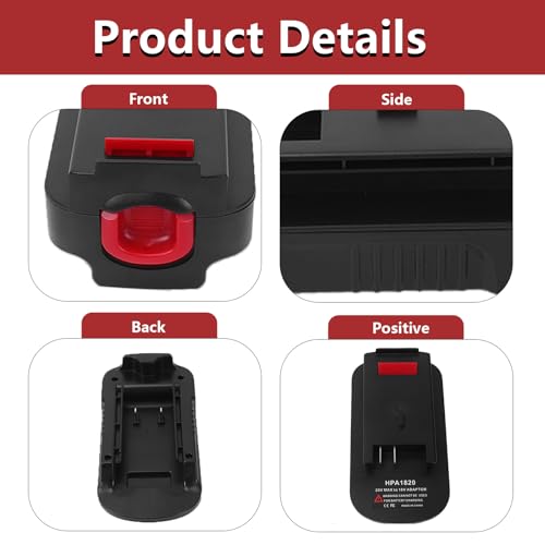 laipuduo 20V Adapter HPA1820 for Black&Decker LBXR2020 18V to 20V Batteries Convertor Adapter for Black Decker 18V NiCad & NiMh Battery Tools HPB18 HPB18-OPE 244760-00 A1718 FS18FL FSB18 - Image 3