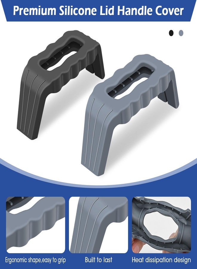أويرلايز غطاء مقبض سيليكون لغطاء قدر الطهي البطيء Ninja Crockpot، غطاء مقبض سيليكون لغطاء قدر الطهي البطيء Ninja Foodi PossibleCooker Pro، كم، حامل، قفاز، مقبض، ملحقات مطبخ، مقاوم للحرارة، لا مزيد من حروق اليد - Image 3