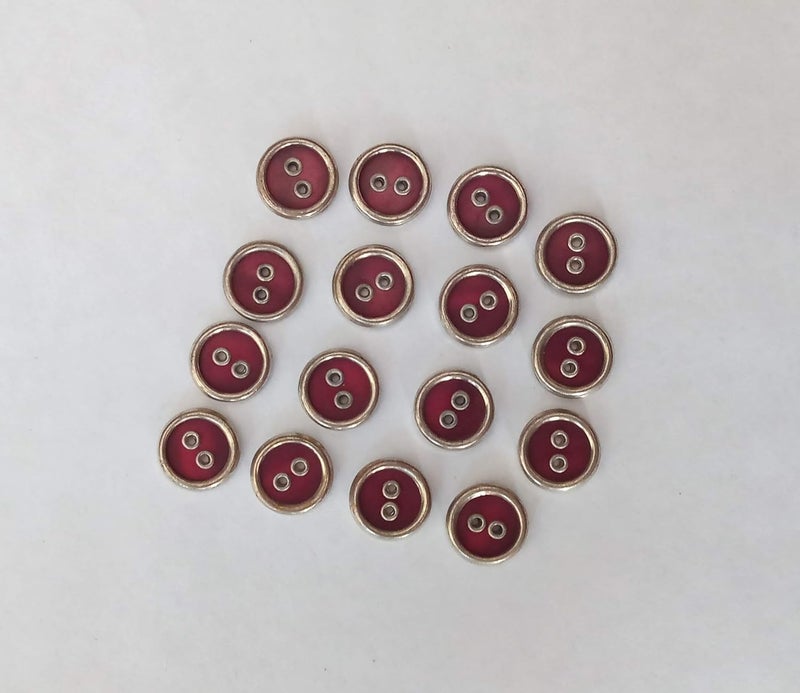 Bhavya Enterprises Bhavya Enterprises Round Rivet Eye Wine Color Buttons with 2 Holes 50 pc  - Image 4