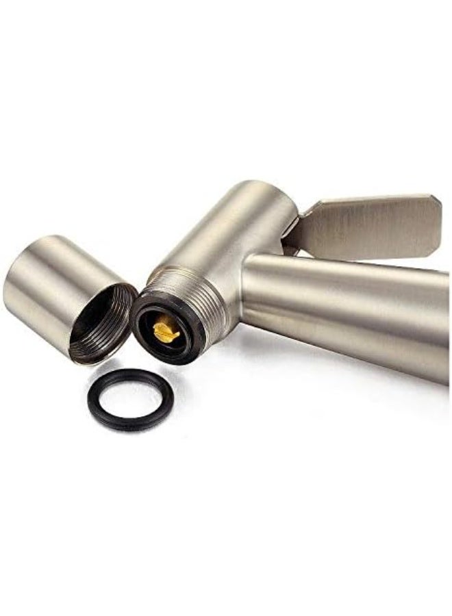 مجموعة حنفية ستانلس ستيل صحية للتواليت والحمام مع خرطوم مرن للغاية من ماركوير، فضي بلمسة نهائية مصقولة - Image 2