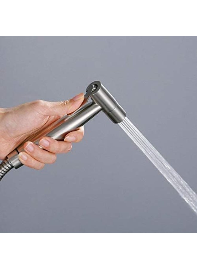 مجموعة حنفية ستانلس ستيل صحية للتواليت والحمام مع خرطوم مرن للغاية من ماركوير، فضي بلمسة نهائية مصقولة - Image 3