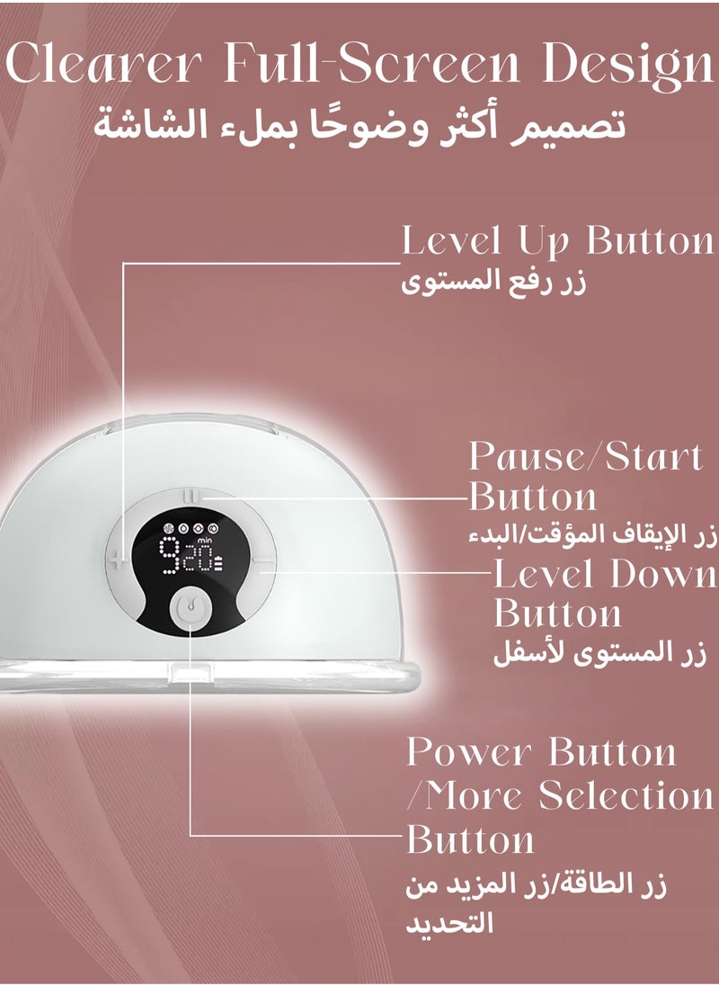 Mi VAZA - Ultra- Silent Hands Free Portable Electric Breast Pump With Smart LCD Display, White - 4 Modes & 9 Suctions Levels Milk Pump - Image 1