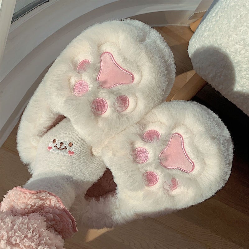 Women'S Winter Soft Cute All-Inclusive Cat'S Claw Cotton Slippers New Girl'S Heart Home Bedroom Warm Moon Cotton Shoes - Image 3