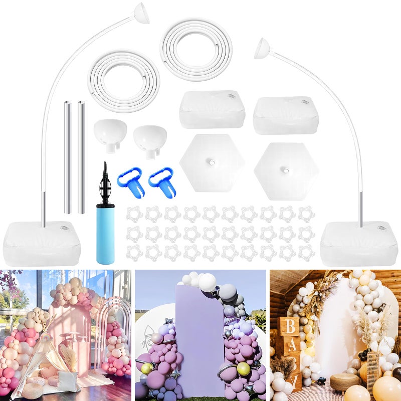 BHUCUTU Balloon Arch Stand 82 Feet and 5 Feet Free Bending Half Arch Balloon Stand with Base Balloon Arch Kit for Wedding Birthday Baby Shower Graduation Halloween Party Decorations - Image 3