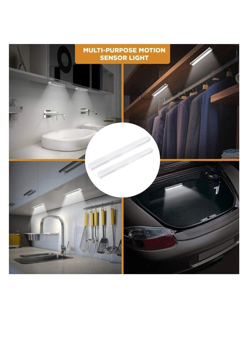 OUYoo OUYoo 4 pcs Motion Sensor LED Lighting,Motion Sensor Light，Motion Sensor Light Bar Night Light for Room，Battery operated induction light, Under Cabinet Light, USB Rechargeable, Dimmable, Magnetic Night Light for Kitchen, Corridor, Wardrobe,Indoor.   30cm - Warm Color  - Image 4