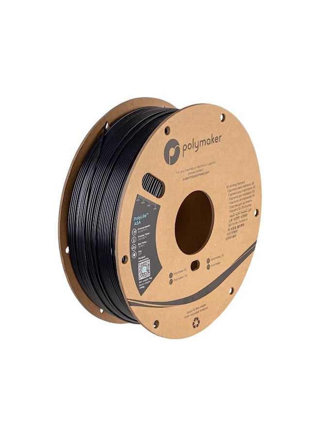 Polymaker ASA Filament 1.75mm Black, 1kg ASA 3D Printer Filament, Heat & Weather Resistant - ASA 3D Filament Perfect for Printing Outdoor Functional Parts, Dimensional Accuracy +/- 0.03mm - Image 1