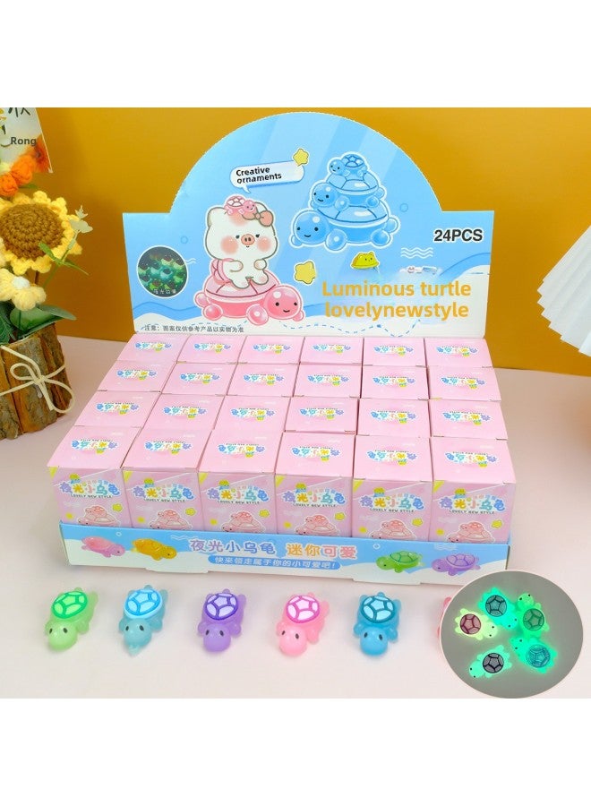 24 Into The Luminous Turtle Blind Soft Plastic Box Game With Hand-made Doll Net Red Key Chain Stall Children Students-Color:Strawberry Bear 24 Small Boxes In A Box Are Shot In Multiples Of 24  - Image 2