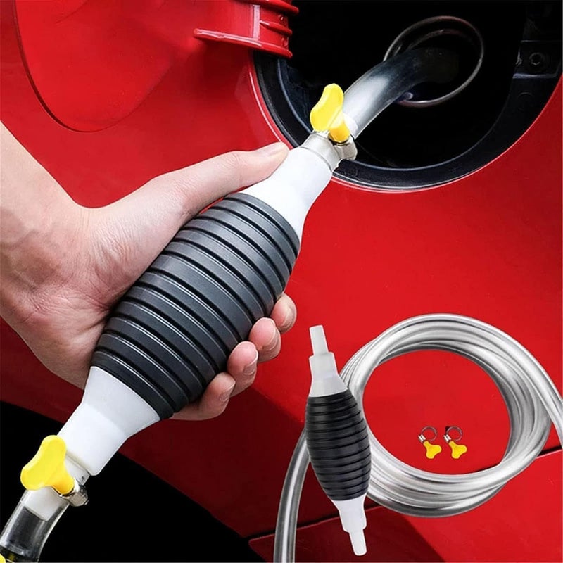 Fuel Transfer Pump Kit Tank Sucker Newest High Flow Hand Pump محمول Manual Car Bike - Liquid Pipe Siphon Tool متوافق مع Petrol Diesel - Water - Oil Liquid Water Fi - Image 2