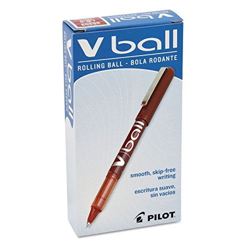 Pilot VBall Liquid Ink Rolling Ball Stick Pens, Extra Fine Point, Red Ink, 12-Pack (35202) - Image 2