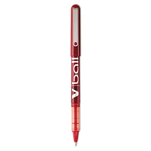 Pilot VBall Liquid Ink Rolling Ball Stick Pens, Extra Fine Point, Red Ink, 12-Pack (35202) - Image 1