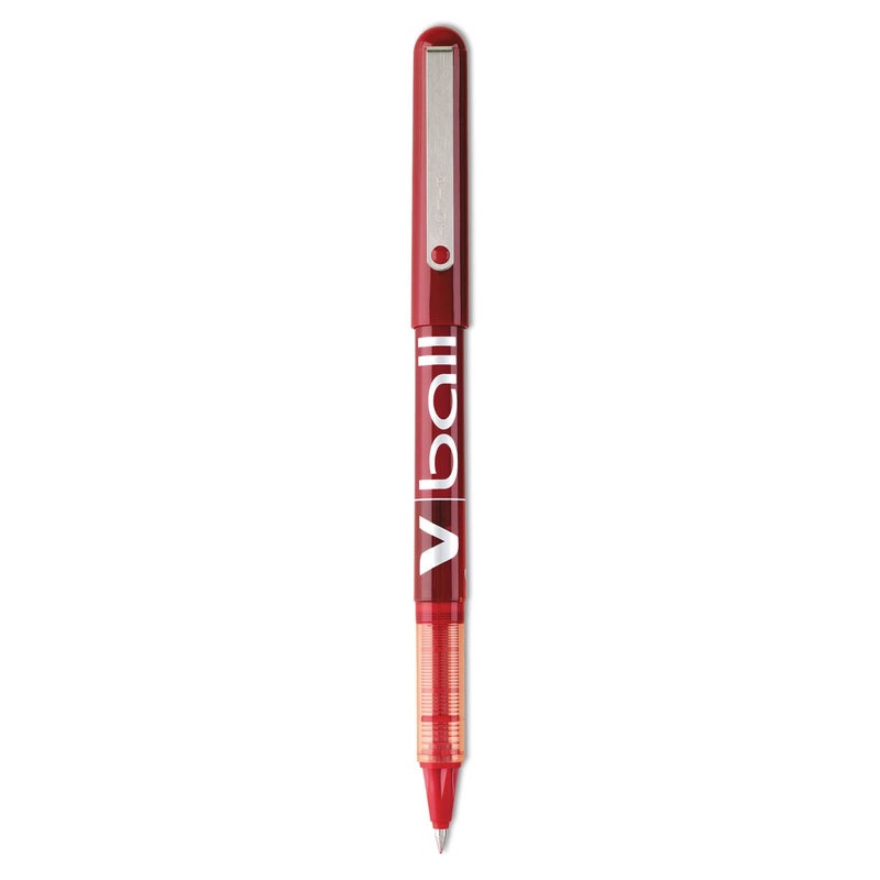 Pilot VBall Liquid Ink Rolling Ball Stick Pens, Extra Fine Point, Red Ink, 12-Pack (35202) - Image 3