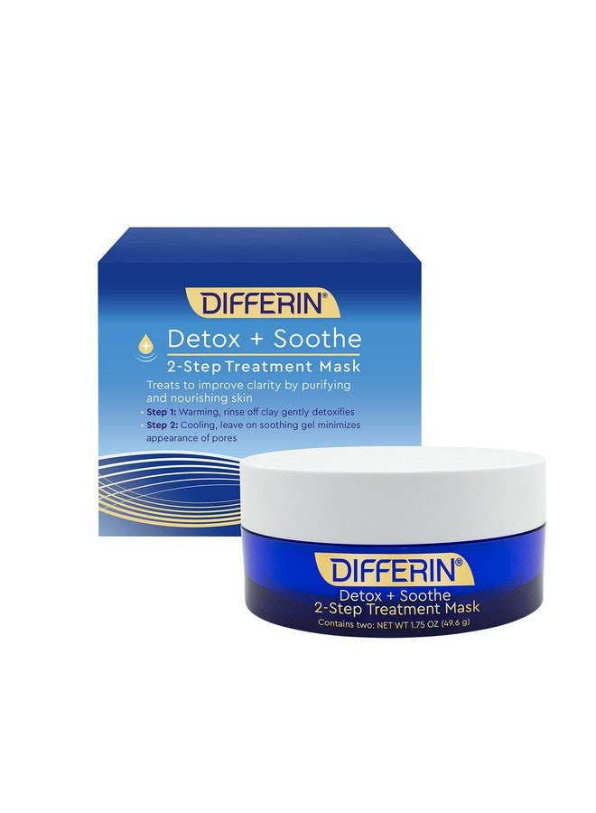differin Differin Clay Face Mask Detox And Soothe 2 Step Treatment Clay Mask By The Makers Of Differin Gel Gentle Skin Care For Acne Prone Sensitive Skin 1.75 Oz - Image 1