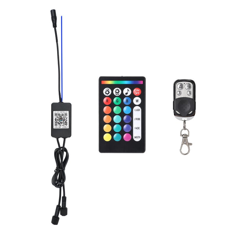 Controller for Metal RGBW LED Rock Lights 68121416Pods with APPDual RF Remote Brake Turn Signals for Jeep Accessories Trucks UTV ATV Car SUV SXS