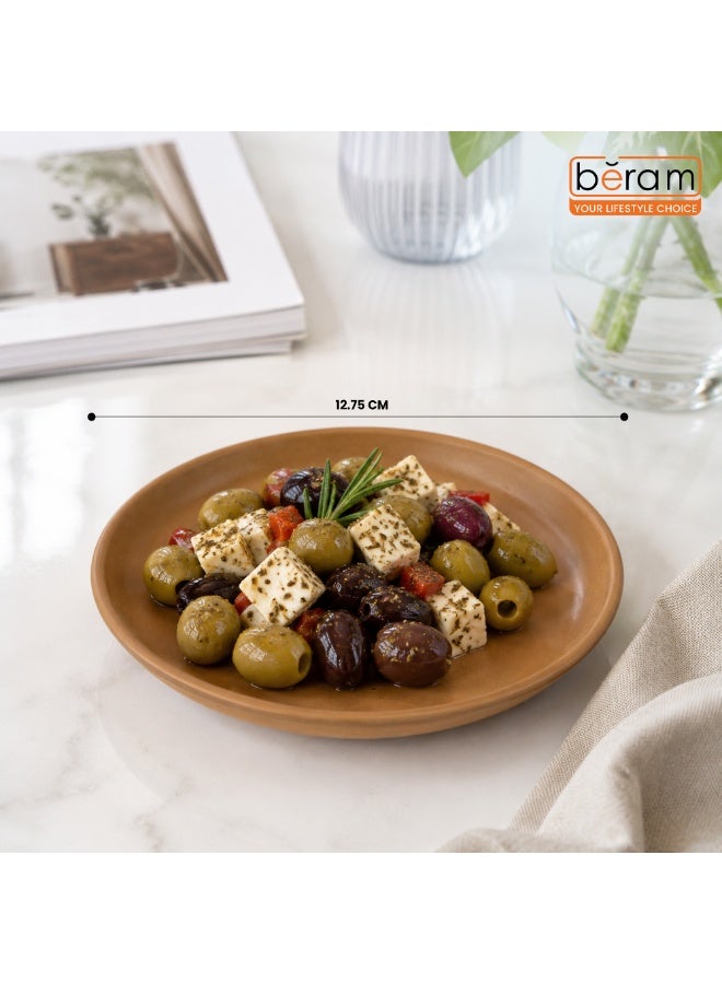 Caramel Ceramic Small Plate – Round Glossy Dessert & Snack Plate – Elegant Minimalist Side Plate for Home, Café & Restaurant - Image 5