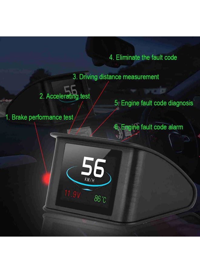 ZERONE Heads Up Display, P10 Universal Car HUD Head Up Display OBD2 Speed Warning RPM Fuel Consumption Projector - Image 5