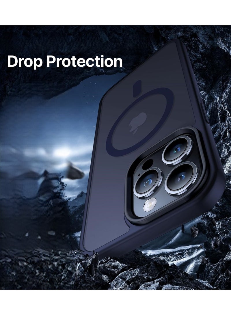 ACLIX Magnetic Case for iPhone 15 Pro Max Compatible with MagSafe, Translucent Matte Back Slim Shockproof Phone Cover | Dark Blue - Image 4