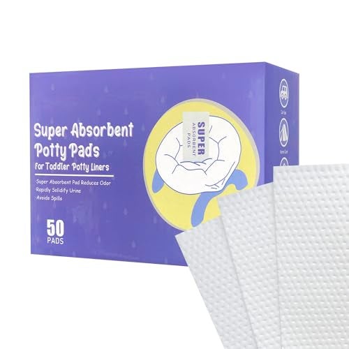 CUXFLS Disposable Potty Absorbent Pads for Kids Travel,Toilet Refill Pouch for Toddler Toilets Portable Fast-Acting Absorbent Fit All Baby Travel Potty Bags - 50 Pads - Image 1