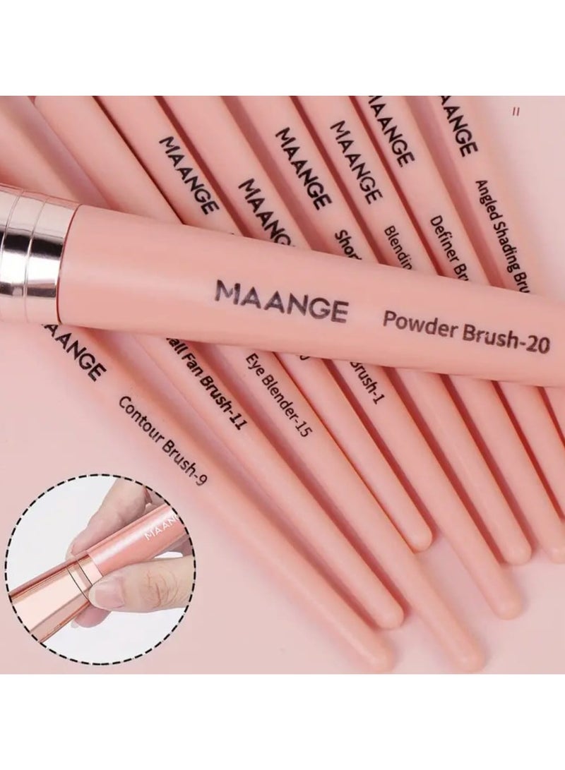 مانجي مجموعة فرش مكياج من 20 قطعة، بودرة صناعية فاخرة، خافي عيوب، ظلال عيون، محدد عيون، فرشاة مكياج، كريم أساس، أحمر خدود، ظلال عيون، محمولة، فرشاة بودرة، أدوات مكياج - Image 2