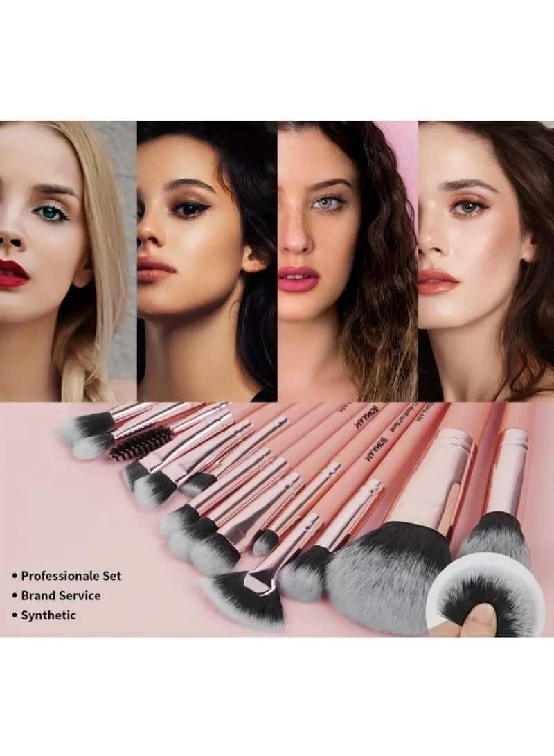 مانجي مجموعة فرش مكياج من 20 قطعة، بودرة صناعية فاخرة، خافي عيوب، ظلال عيون، محدد عيون، فرشاة مكياج، كريم أساس، أحمر خدود، ظلال عيون، محمولة، فرشاة بودرة، أدوات مكياج - Image 4