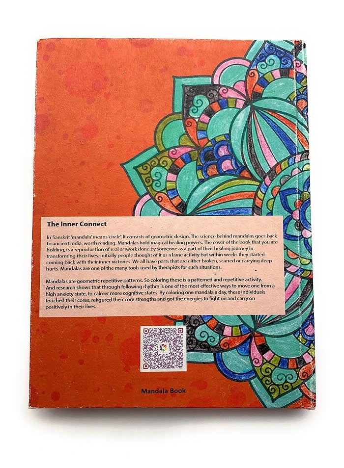 A5 Handmade Mandala Notebook 200 Lined Pages Dull Orange - Image 2