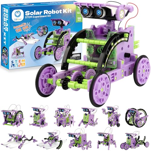 Sillbird Solar Building Robot Kit STEM Gift for Boys Aged 814 12in1 DIY Science Educational Toys for Kids Birthday Solar Powered Robotic Set with 190 Pieces - Image 1