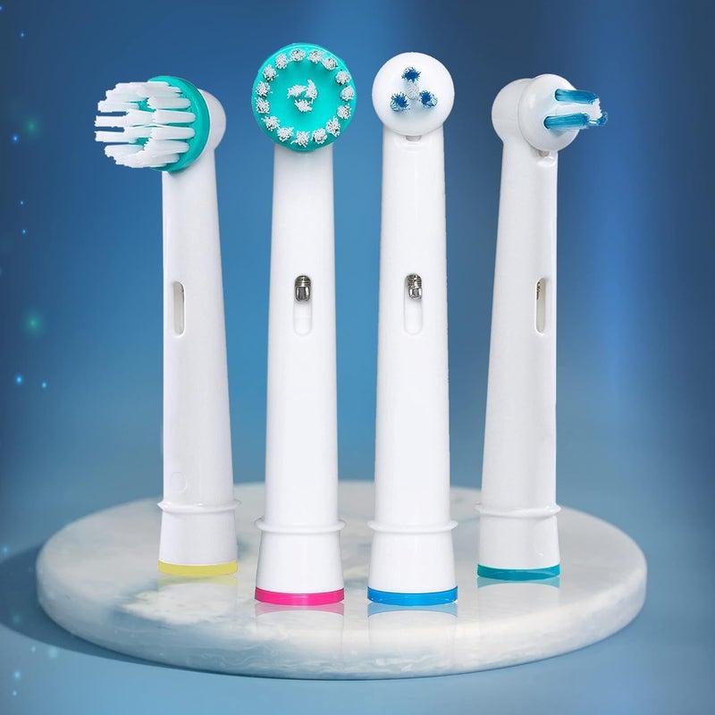 ألابينا رؤوس فرشاة بديلة من لأداة OralB Braun Professional Ortho & Power Tip Kit - عبوة من 8 رؤوس متوافقة مع فرشاة الأسنان الكهربائية التقويمية، تناسب Oral-B Pro 1000، Kids Plus! - Image 5